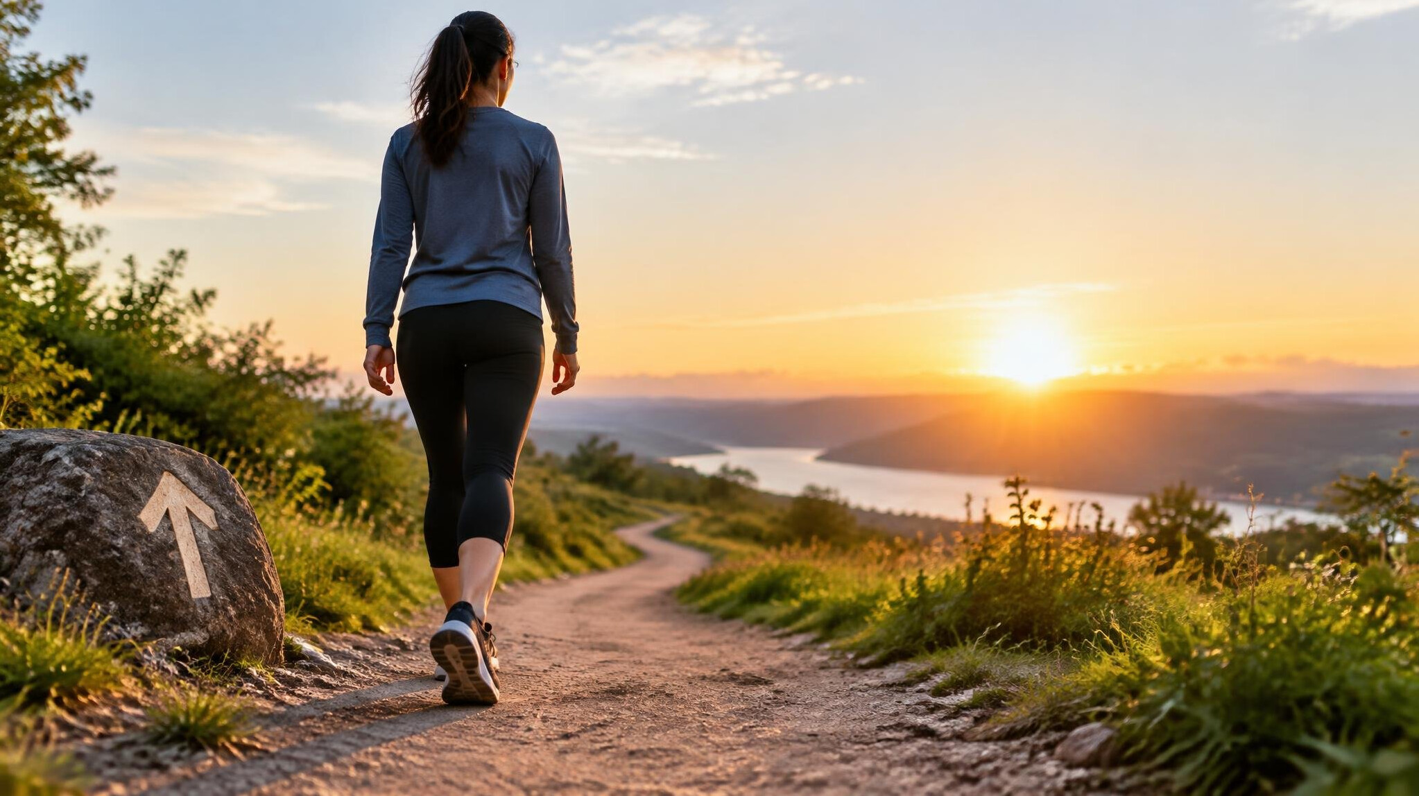 person taking first step on path